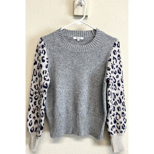 Madewell Gray Leopard Print Sweater